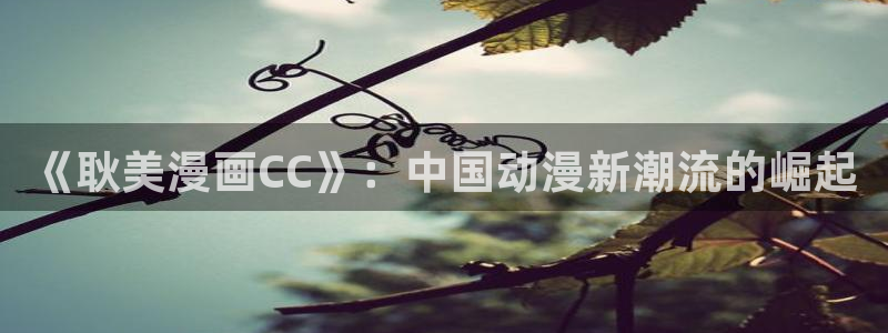 酷漫屋下拉式免费阅读：《耿美漫画CC》：中国动漫新潮流的崛起